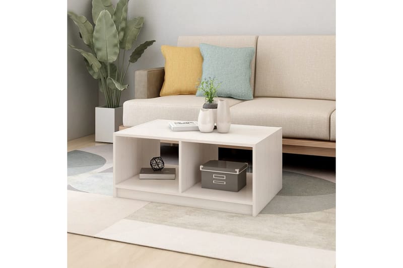 Soffbord vit 75x50x33,5 cm massiv furu - Vit - Möbler - Bord & matgrupper - Soffbord