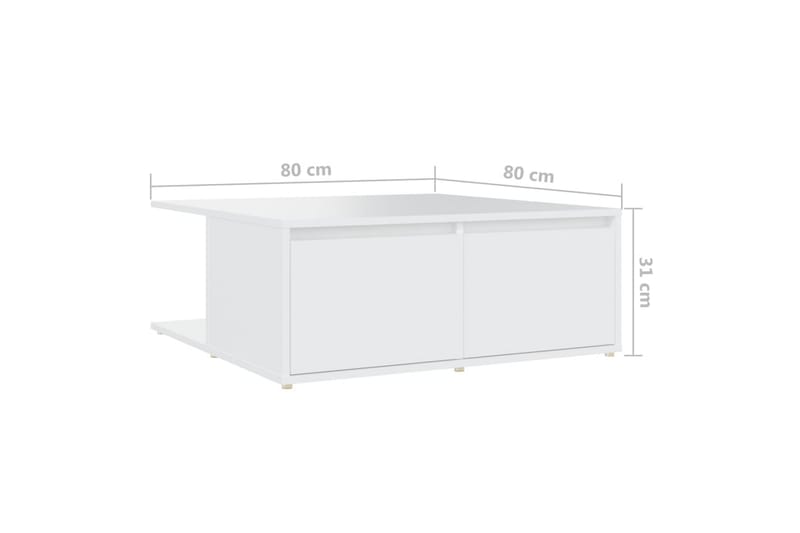 Soffbord vit 80x80x31 cm spånskiva - Vit - Soffbord