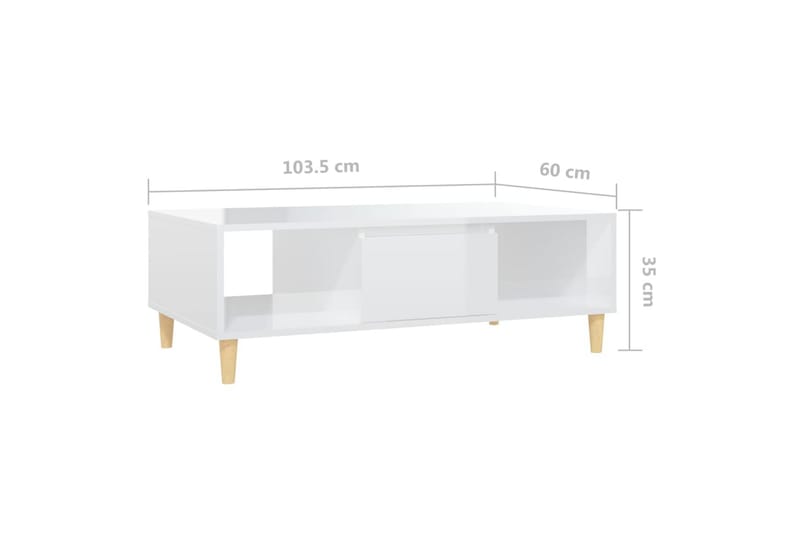 Soffbord vit högglans 103,5x60x35 cm spånskiva - Vit - Möbler - Bord & matgrupper - Soffbord