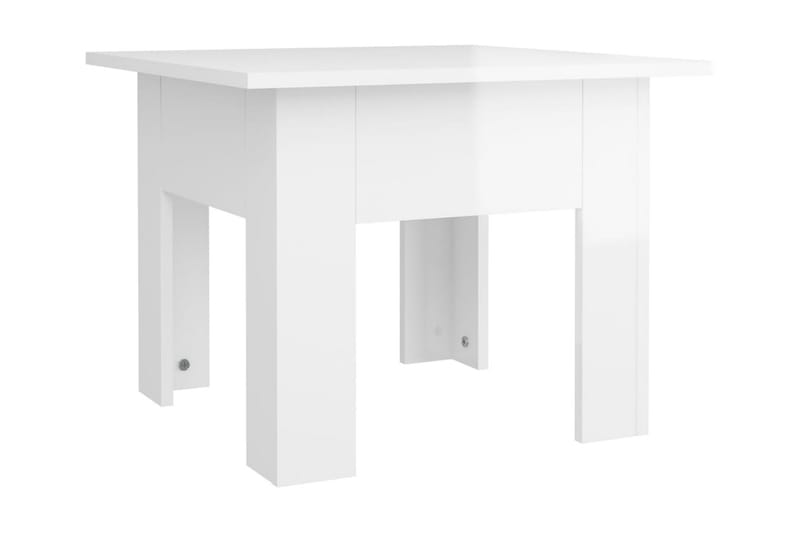 Soffbord vit högglans 55x55x42 cm spånskiva - Vit - Soffbord