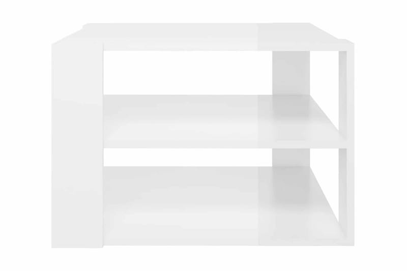 Soffbord vit högglans 60x60x40 cm spånskiva - Vit - Soffbord