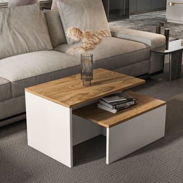 Vumira Satsbord 2 delar 72 cm - Ek och vit - Möbler - Bord & matgrupper - Soffbord - Kistbord