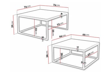 Wardner Kvadratiskt Stapelbart Soffbord 76 cm i Trä - Vit - Möbler - Bord & matgrupper - Soffbord