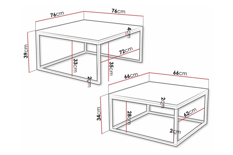 Wardner Soffbord 76 cm - Svart - Möbler - Bord & matgrupper - Soffbord