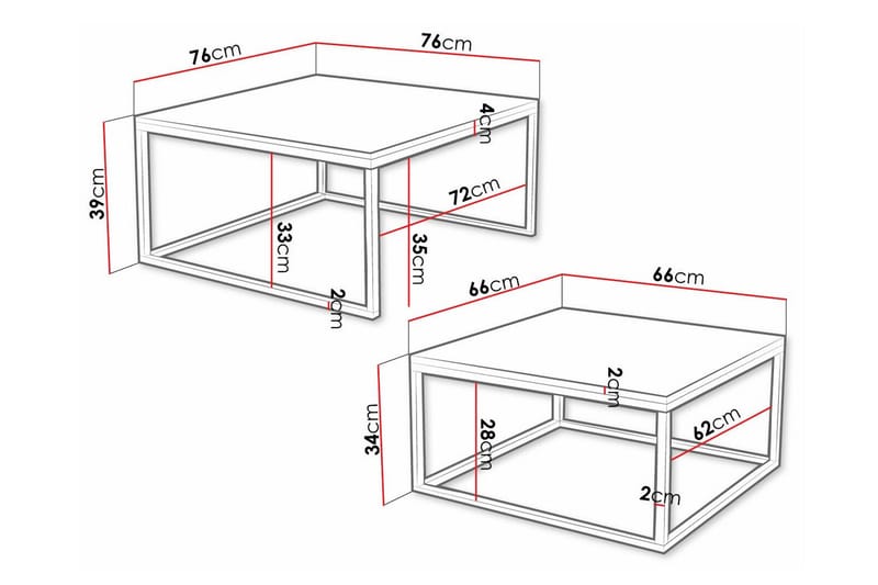 Wardner Soffbord 76 cm - Svart - Möbler - Bord & matgrupper - Soffbord