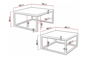 Wardner Soffbord 76 cm - Vit - Möbler - Bord & matgrupper - Soffbord