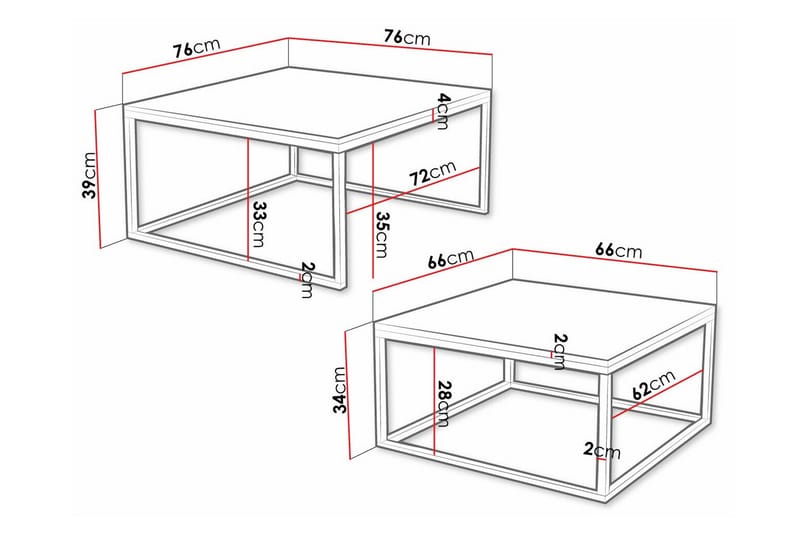 Wardner Soffbord 76 cm - Vit - Möbler - Bord & matgrupper - Soffbord