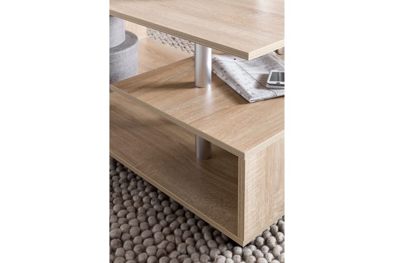 Werbeck Soffbord 105 cm med Förvaring Hylla på Hjul - Trä/Natur - Möbler - Bord & matgrupper - Soffbord - Soffbord med hjul