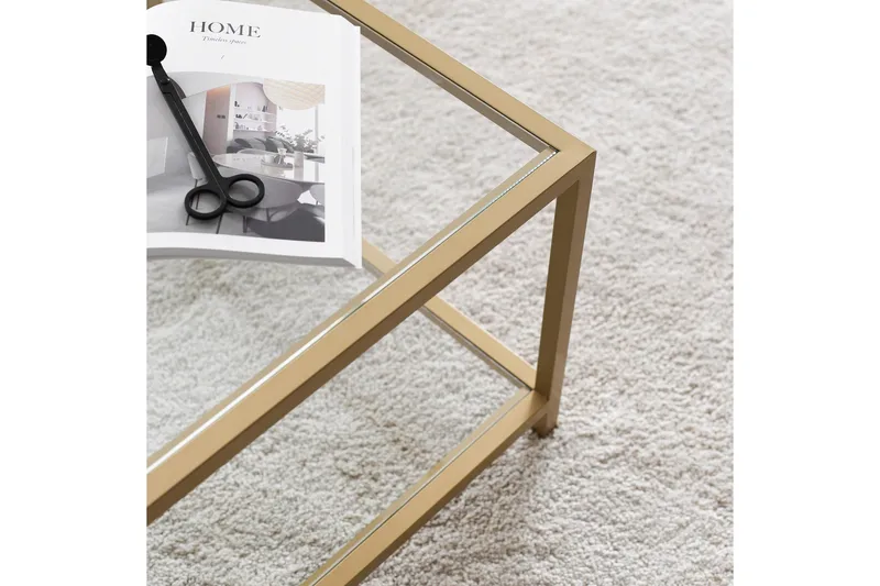 Wickaren Soffbord 90 cm - Guld/Glas - Möbler - Bord & matgrupper - Soffbord
