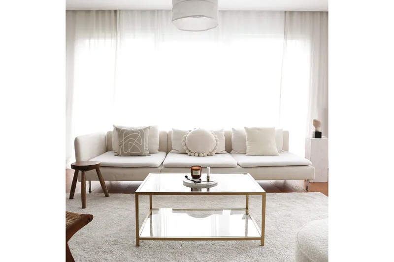 Wickaren Soffbord 90 cm - Guld/Glas - Möbler - Bord & matgrupper - Soffbord