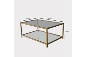 Wickaren Soffbord 90 cm - Guld/Glas - Möbler - Bord & matgrupper - Soffbord