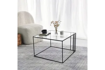 Wijkan Kvadratiskt Soffbord 55 cm i Glas med Glasskiva - Klar - Möbler - Bord & matgrupper - Soffbord