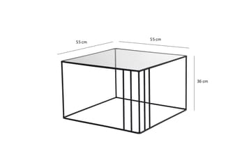 Wijkan Kvadratiskt Soffbord 55 cm i Glas med Glasskiva - Klar - Möbler - Bord & matgrupper - Soffbord