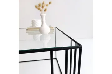 Wijkan Kvadratiskt Soffbord 55 cm i Glas med Glasskiva - Klar - Möbler - Bord & matgrupper - Soffbord