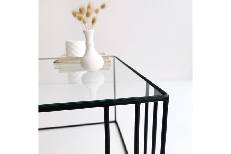 Wijkan Kvadratiskt Soffbord 55 cm i Glas med Glasskiva - Klar - Möbler - Bord & matgrupper - Soffbord