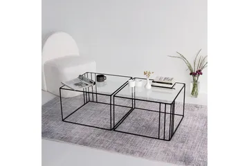 Wijkan Kvadratiskt Soffbord 55 cm i Glas med Glasskiva - Klar - Möbler - Bord & matgrupper - Soffbord