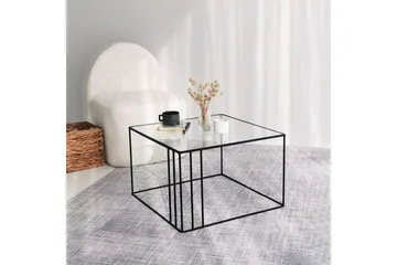Wijkan Kvadratiskt Soffbord 55 cm i Glas med Glasskiva - Klar - Möbler - Bord & matgrupper - Soffbord