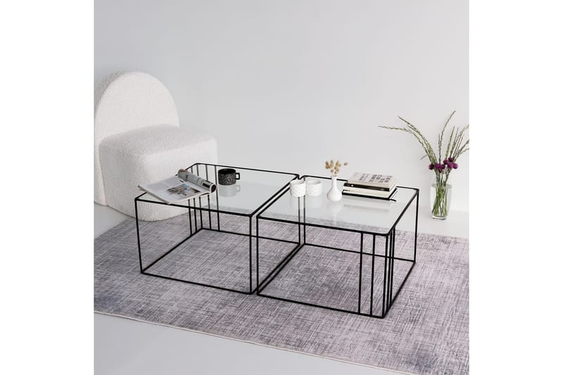 Wijkan Soffbord 55 cm - Glas/Svart - Möbler - Bord & matgrupper - Soffbord