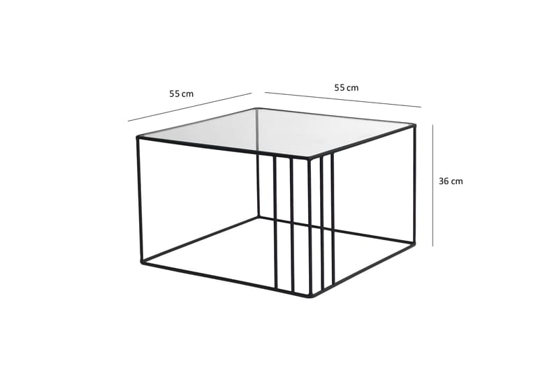 Wijkan Soffbord 55 cm - Glas/Svart - Soffbord