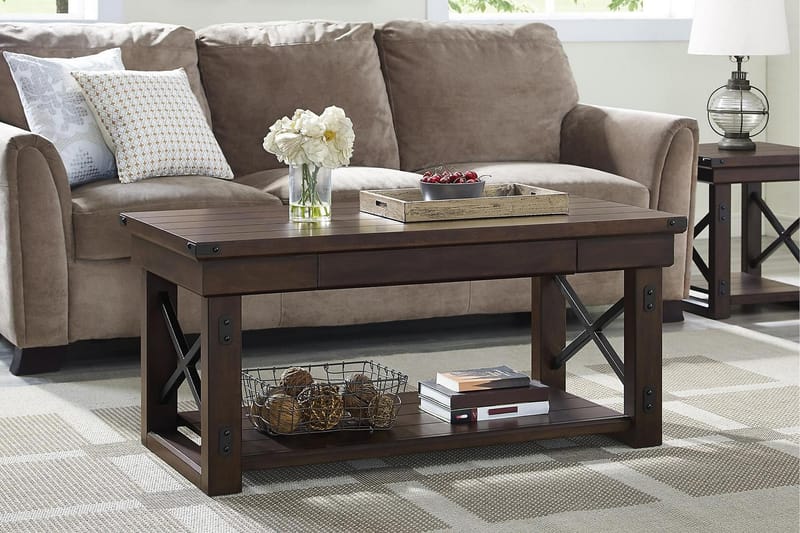 Wildwood Soffbord 112 cm med Förvaring Hylla Espresso - Dorel Home - Möbler - Bord & matgrupper - Soffbord