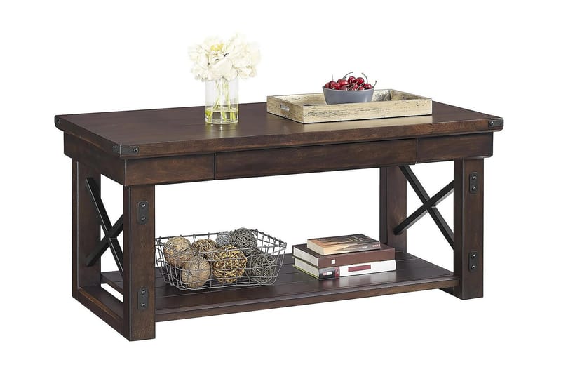 Wildwood Soffbord 112 cm med Förvaring Hylla Espresso - Dorel Home - Möbler - Bord & matgrupper - Soffbord