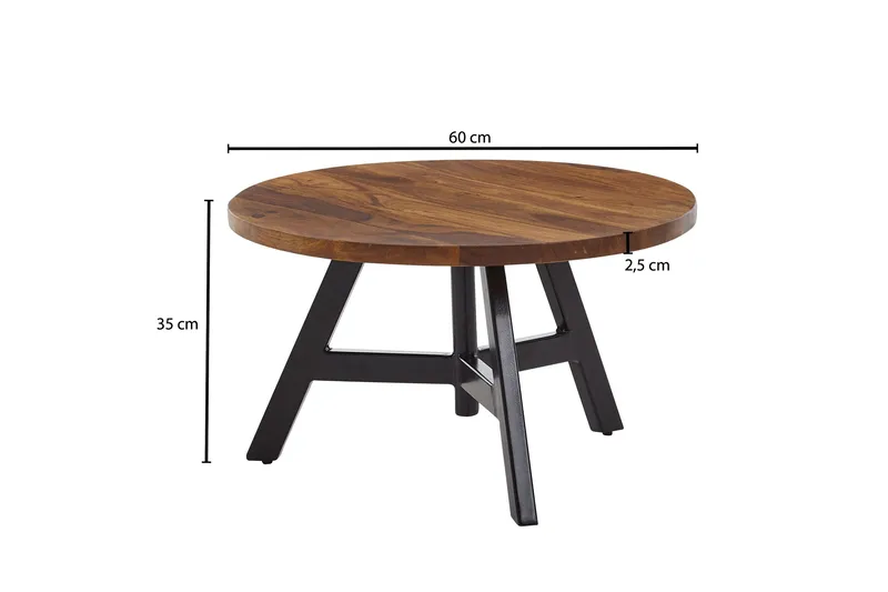 Wilhem 60 cm Runt Soffbord i Valnöt - Brun - Möbler - Bord & matgrupper - Soffbord