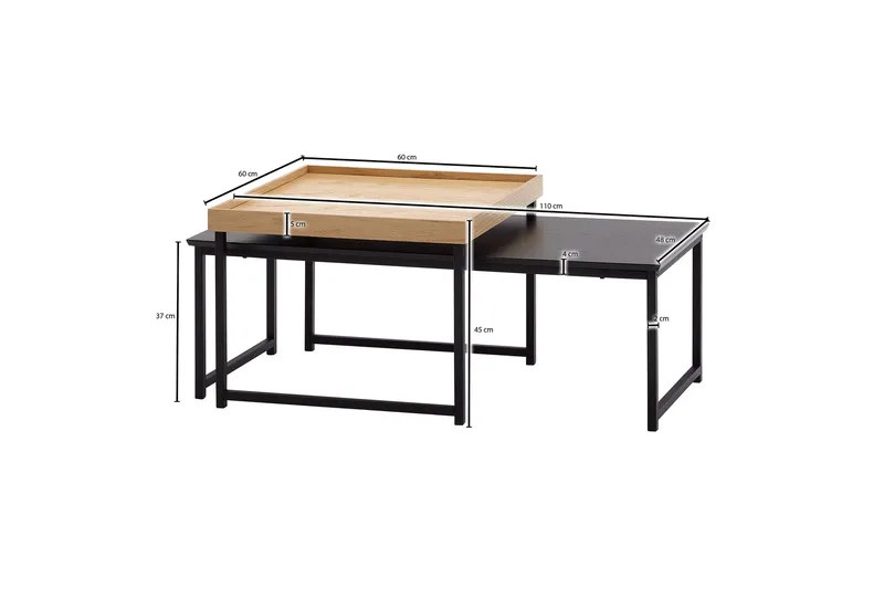 Wilhem Satsbord 110 cm Fyrkantig - Natur - Möbler - Bord & matgrupper - Soffbord