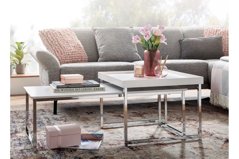 Wilhem Satsbord 110 cm Fyrkantig - Vit - Möbler - Bord & matgrupper - Soffbord