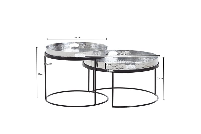 Wilhem Satsbord 46 cm Rund - Silver - Möbler - Bord & matgrupper - Soffbord