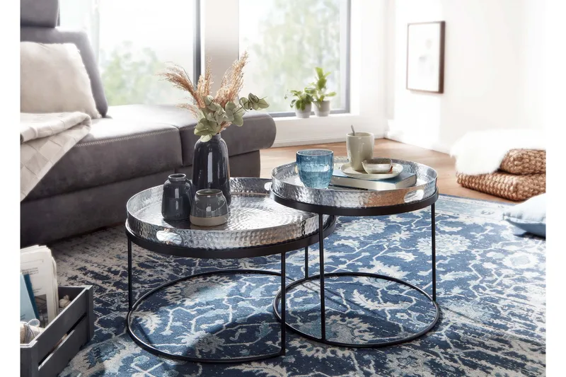 Wilhem Satsbord 46 cm Rund - Silver - Möbler - Bord & matgrupper - Soffbord