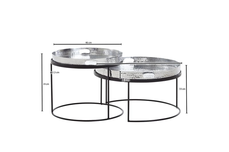 Wilhem Satsbord 46 cm Rund - Silver - Möbler - Bord & matgrupper - Soffbord