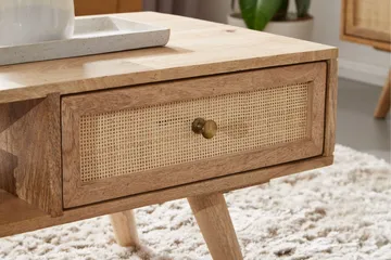 Willowdale 45 cm Rektangulärt Soffbord med Lådor i Mörkt Trä - Natur - Möbler - Bord & matgrupper - Soffbord