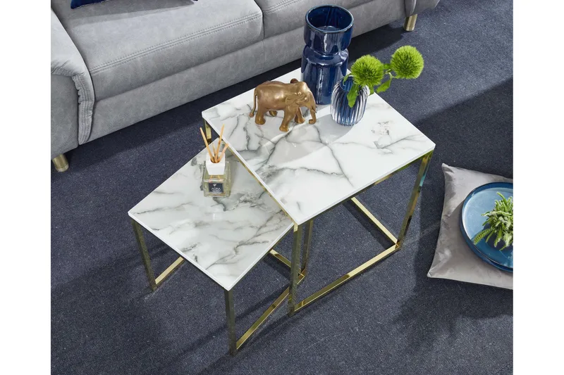 Willowdale Satsbord 45 cm - Vit/Grå/Guld - Möbler - Bord & matgrupper - Soffbord