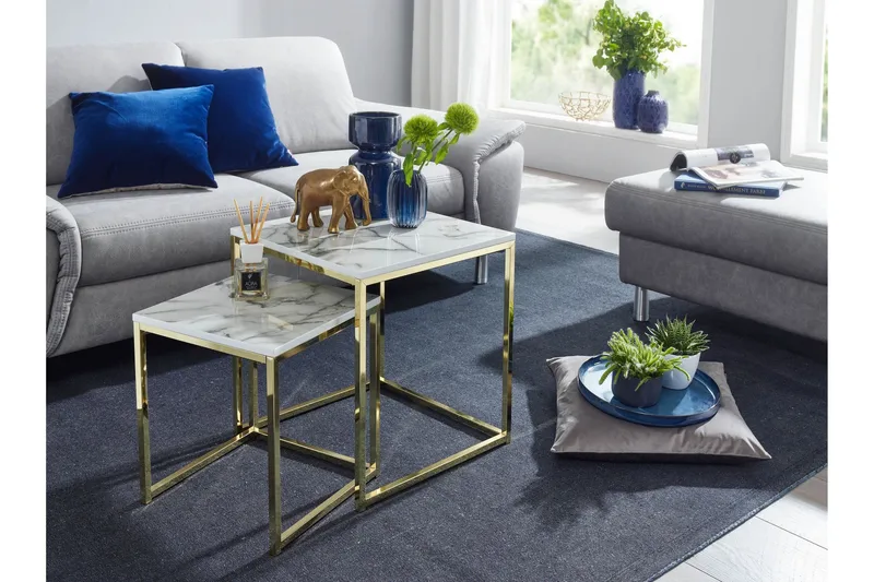 Willowdale Satsbord 45 cm - Vit/Grå/Guld - Möbler - Bord & matgrupper - Soffbord