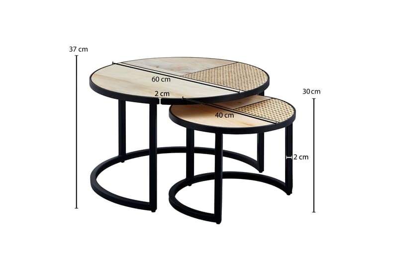 Willowdale Satsbord 60 cm Runt - Brun/Svart - Möbler - Bord & matgrupper - Soffbord