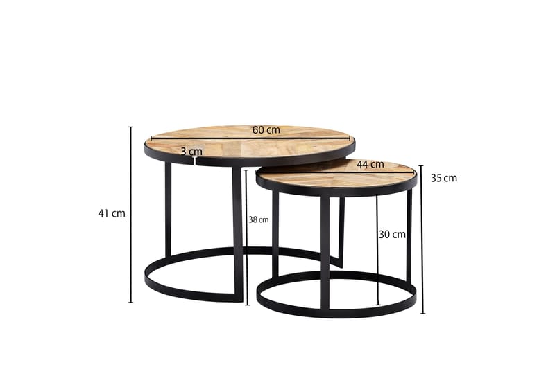 Willowdale Satsbord 60 cm Runt - Natur/Svart - Möbler - Bord & matgrupper - Soffbord
