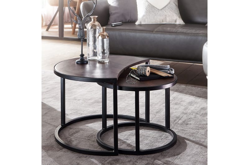 Willowdale Satsbord 60 cm Runt - Teak/Svart - Möbler - Bord & matgrupper - Soffbord