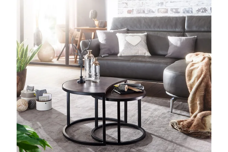 Willowdale Satsbord 60 cm Runt - Teak/Svart - Möbler - Bord & matgrupper - Soffbord