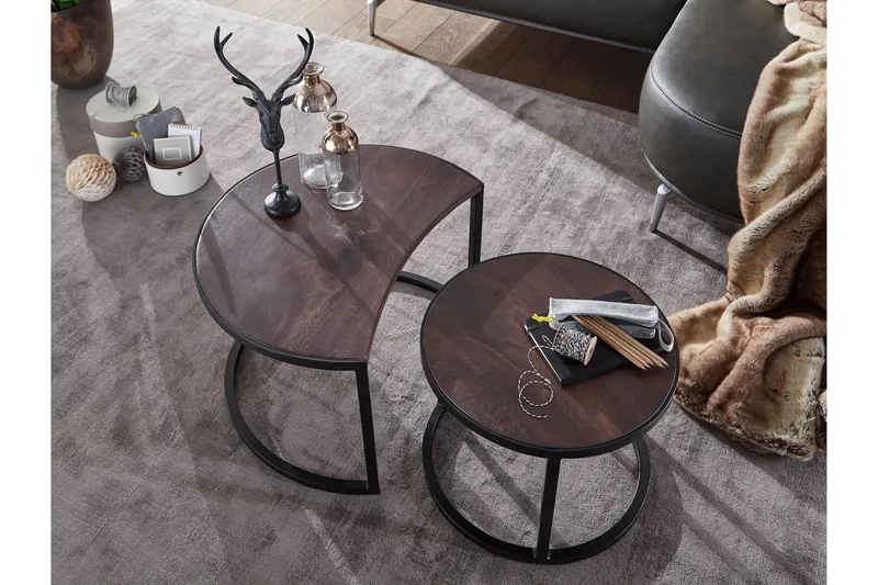 Willowdale Satsbord 60 cm Runt - Teak/Svart - Möbler - Bord & matgrupper - Soffbord