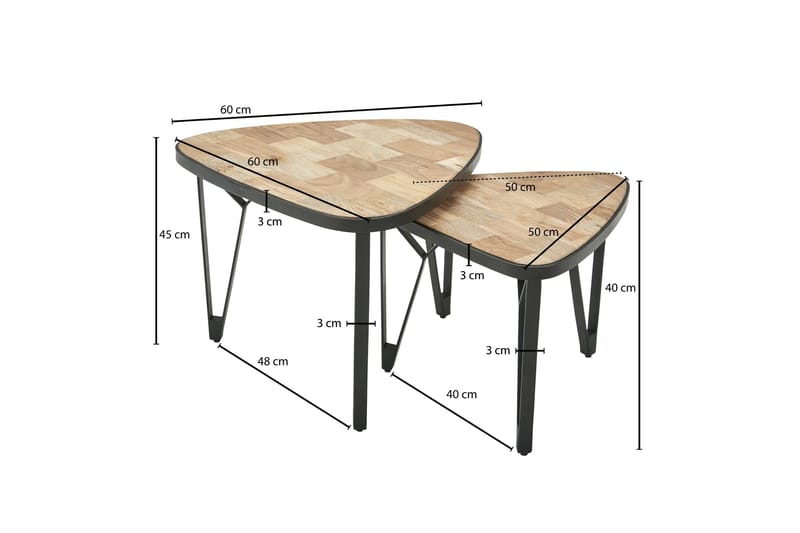 Willowdale Satsbord 60 cm Trekantig - Brun/Svart - Möbler - Bord & matgrupper - Soffbord
