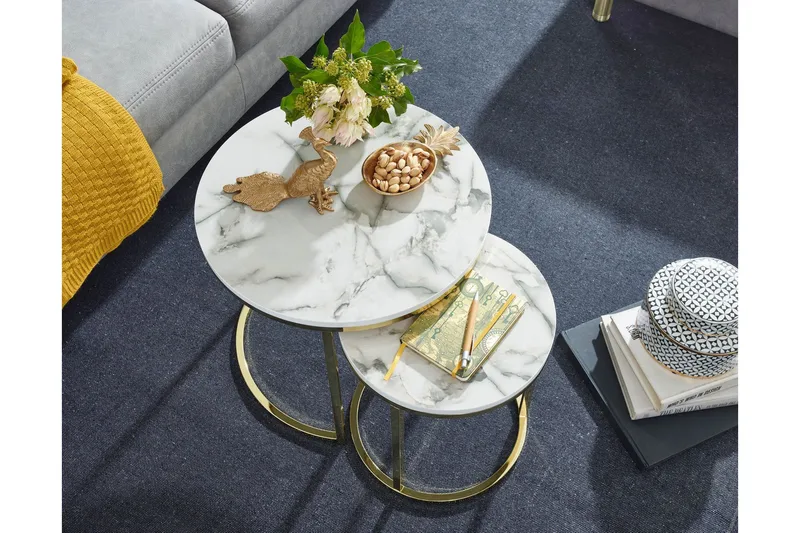 Willowdale Satsbord 80 cm Runt - Vit/Grå - Möbler - Bord & matgrupper - Soffbord