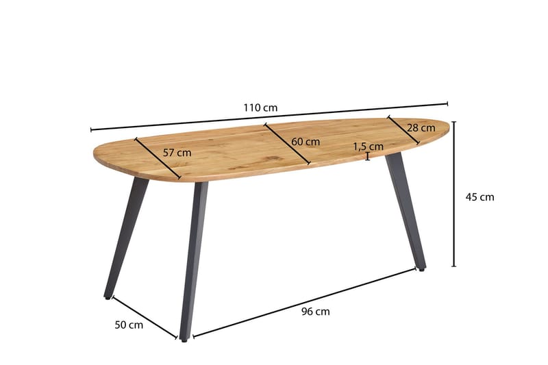 Willowdale Soffbord 110 cm - Brun/Svart - Möbler - Bord & matgrupper - Soffbord