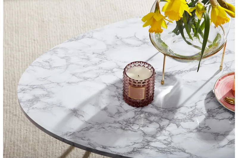 Willowdale Soffbord 120 cm Ovalt - Vit/Guld - Möbler - Bord & matgrupper - Soffbord