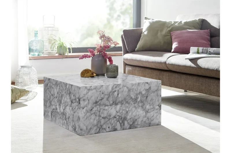 Willowdale Soffbord 60 cm Marmormönster - Vit/Grå - Möbler - Bord & matgrupper - Soffbord