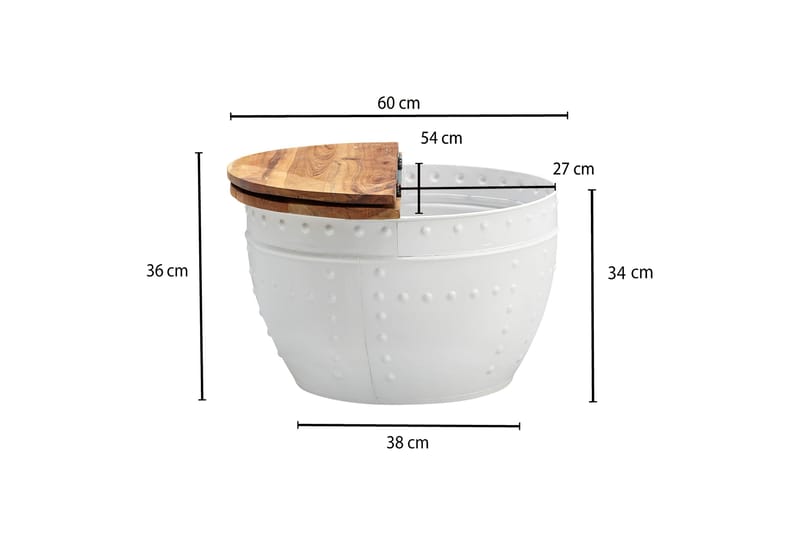 Willowdale Soffbord 60 cm Runt - Brun/Vit - Möbler - Bord & matgrupper - Soffbord
