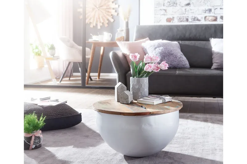 Willowdale Soffbord 60 cm Runt - Brun/Vit - Möbler - Bord & matgrupper - Soffbord