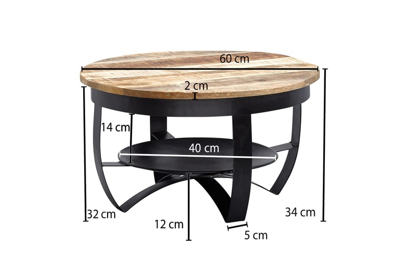 Willowdale Soffbord 60x34 cm med Förvaring Runt - Brun/Svart - Möbler - Bord & matgrupper - Soffbord
