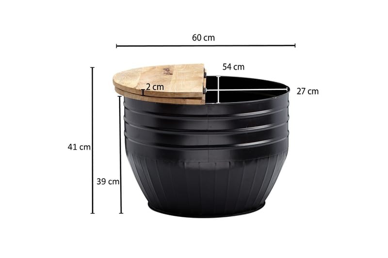 Willowdale Soffbord 60x41 cm Runt - Brun/Svart - Möbler - Bord & matgrupper - Soffbord