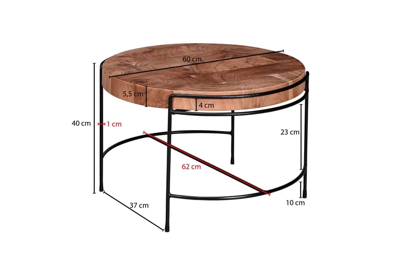 Willowdale Soffbord 62x40 cm Runt - Brun/Svart - Möbler - Bord & matgrupper - Soffbord