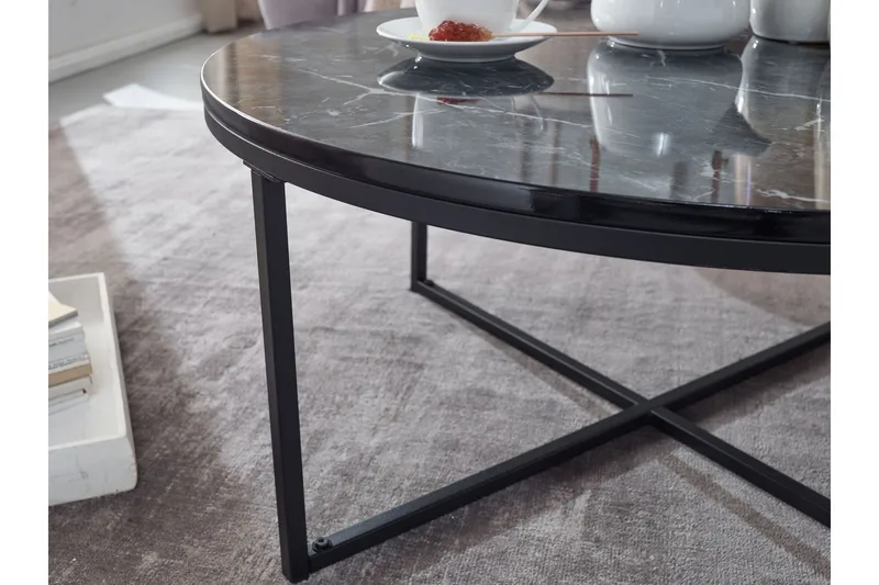 Willowdale Soffbord 80 cm Runt - Svart/Grå - Möbler - Bord & matgrupper - Soffbord